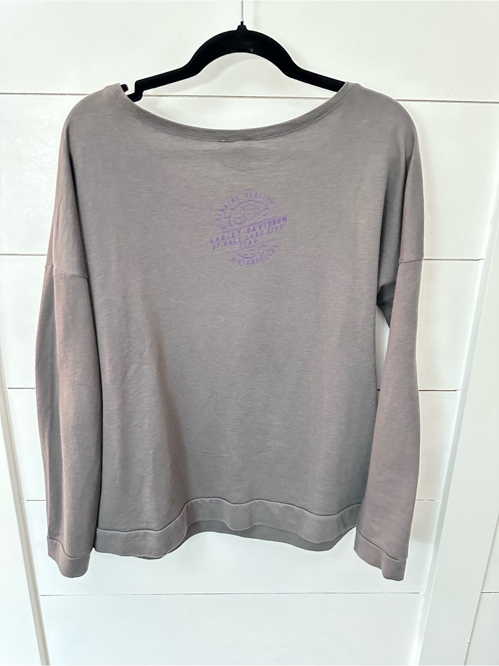 Harley Davidson XL grey Salt Lake City cotton blend long sleeve top streetwear - Picture 2 of 11
